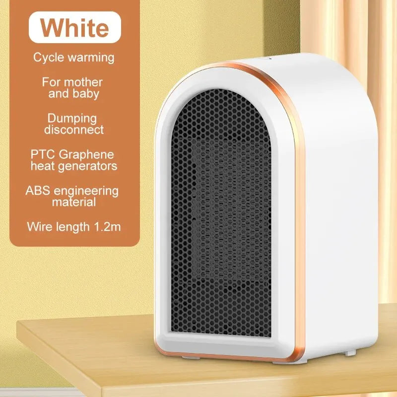 Portable Heater 1200W Electric Heater Portable Fan Heaters 220V PTC Ceramic Room Heater Home Office Desktop Heaters Warmer Machine For Winter ShopOnlyDeal