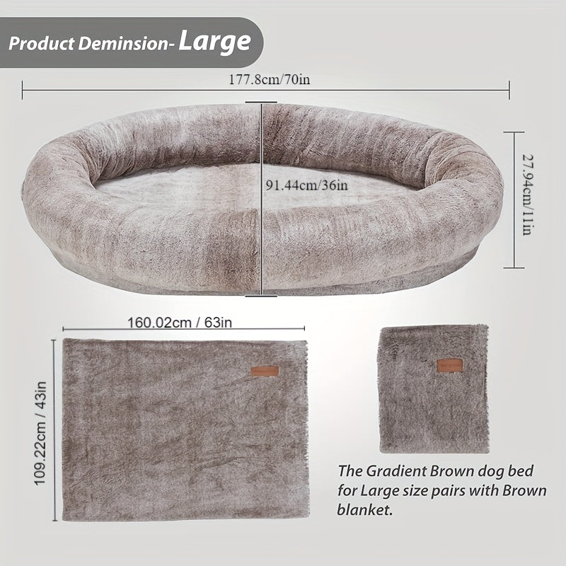 Human Dog Bed, Medium Beanbag Human Bed, Giant Beanbag Dog Bed With Blanket, Suitable For People, Families, And Pets (medium, Gradient Brown) - Temu ShopOnlyDeal