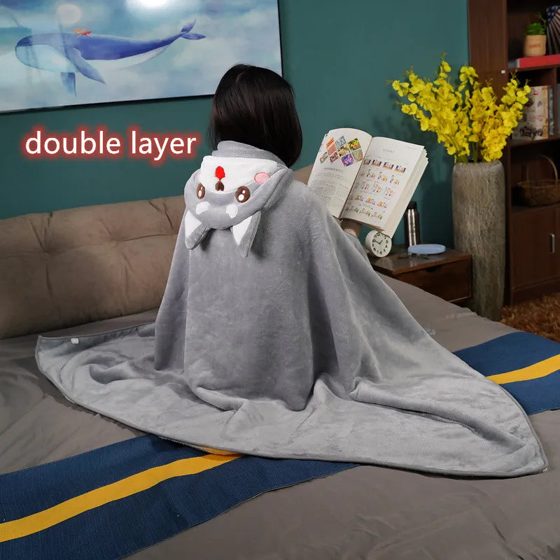 Shiba Inu Flannel 140/170cm Cartoon Dog  Plush Cloak Lovely Animal Blanket Flannel Fabric Shawl Warm Winter Gift for Baby Girl Xmas Toys ShopOnlyDeal