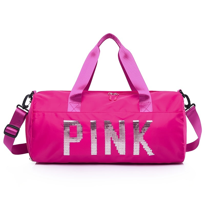 Pink Duffle Bag Large Capacity Travel Storage Bag Portable Duffel Bag Casual Sports Bag With Shoes Compartment | Free Shipping For New Users | Temu ShopOnlyDeal