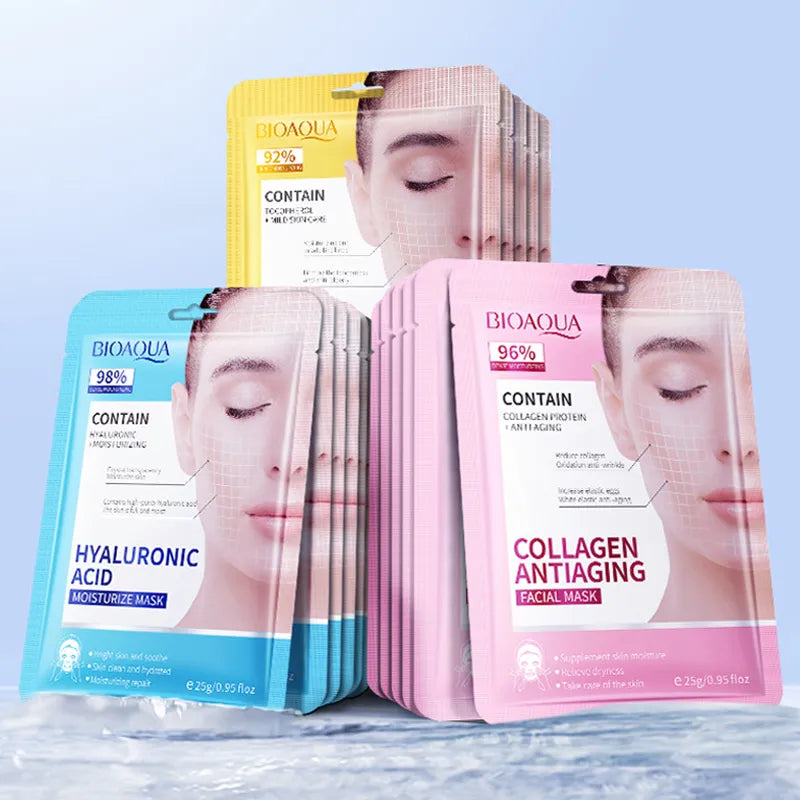 15pcs BIOAQUA Retinol Collagen Anti Wrinkle Facial Masks Moisturizing Anti-aging whitening Face Mask Facial Skin Care Products ShopOnlyDeal