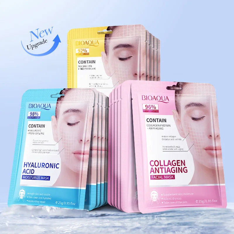 Revitalize Your Skin with BIOAQUA Retinol Collagen Facial Masks - Moisturizing and Anti-aging Whitening Face Mask Set ShopOnlyDeal