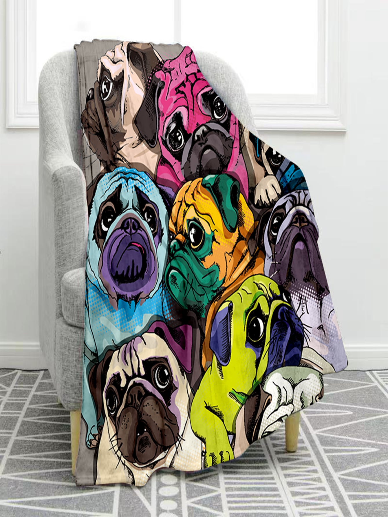 French Bulldog Blanket 1pc Dog Pattern Flannel Gift ShopOnlyDeal