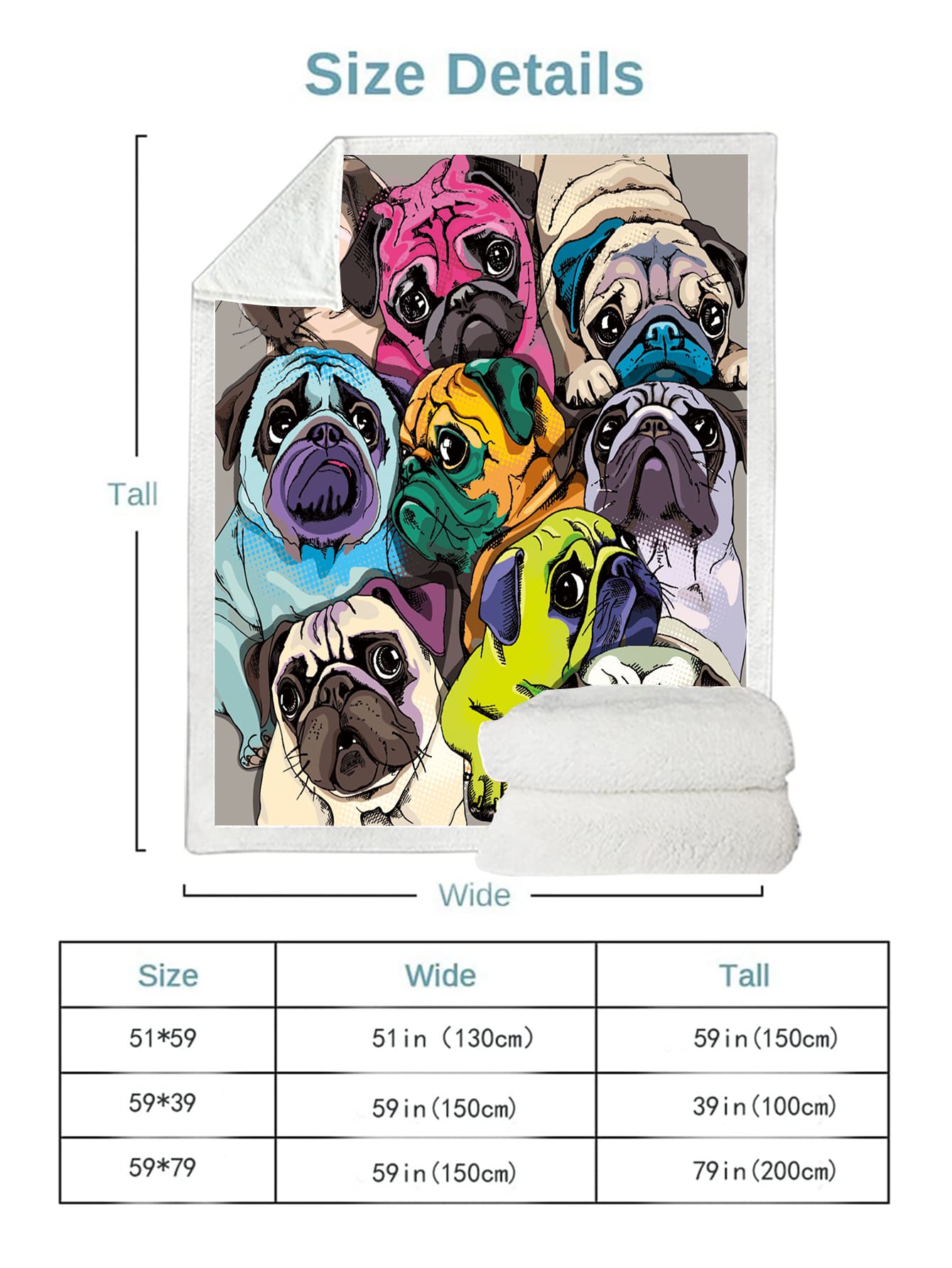 French Bulldog Blanket 1pc Dog Pattern Flannel Gift ShopOnlyDeal