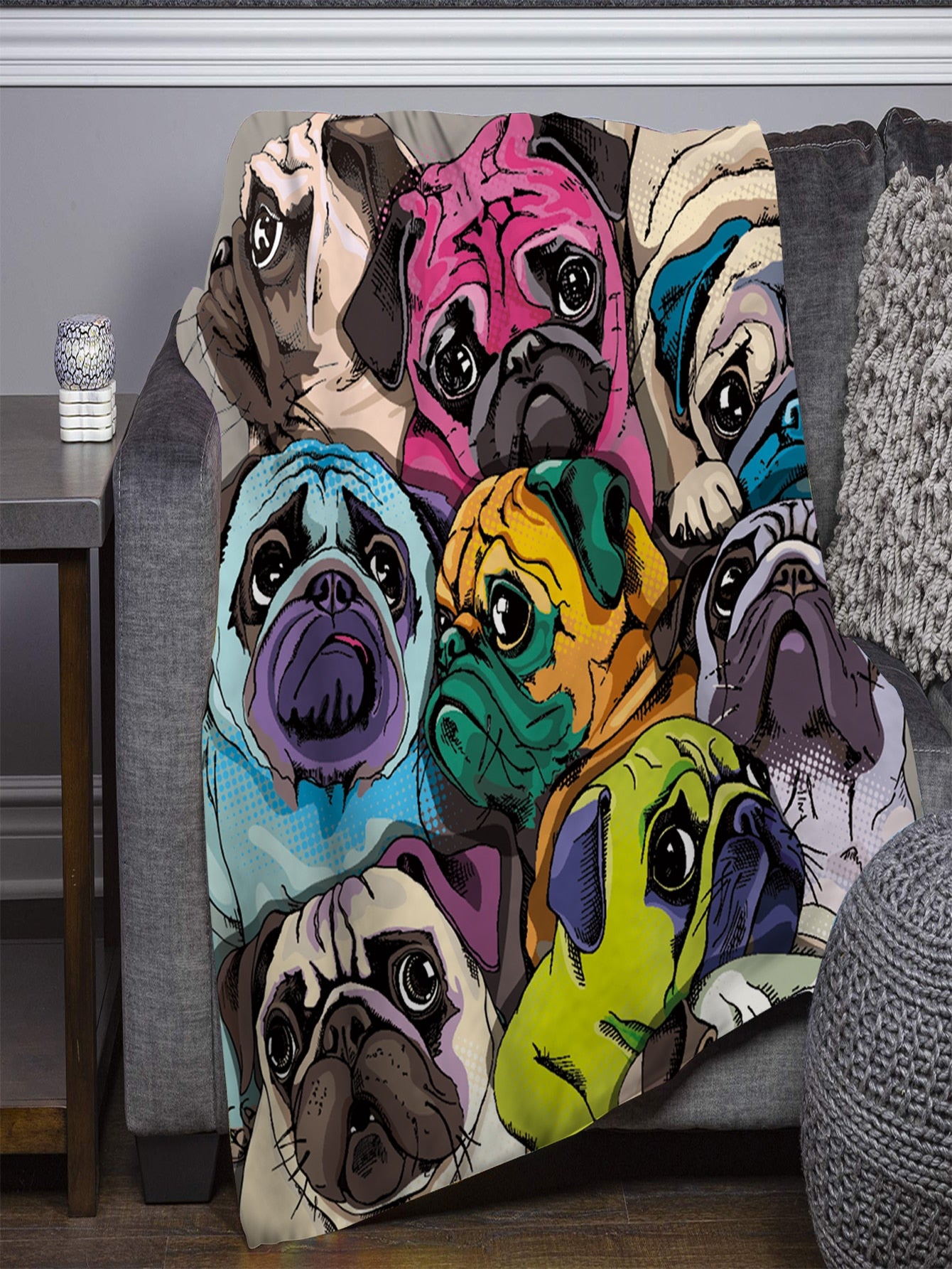 French Bulldog Blanket 1pc Dog Pattern Flannel Gift ShopOnlyDeal