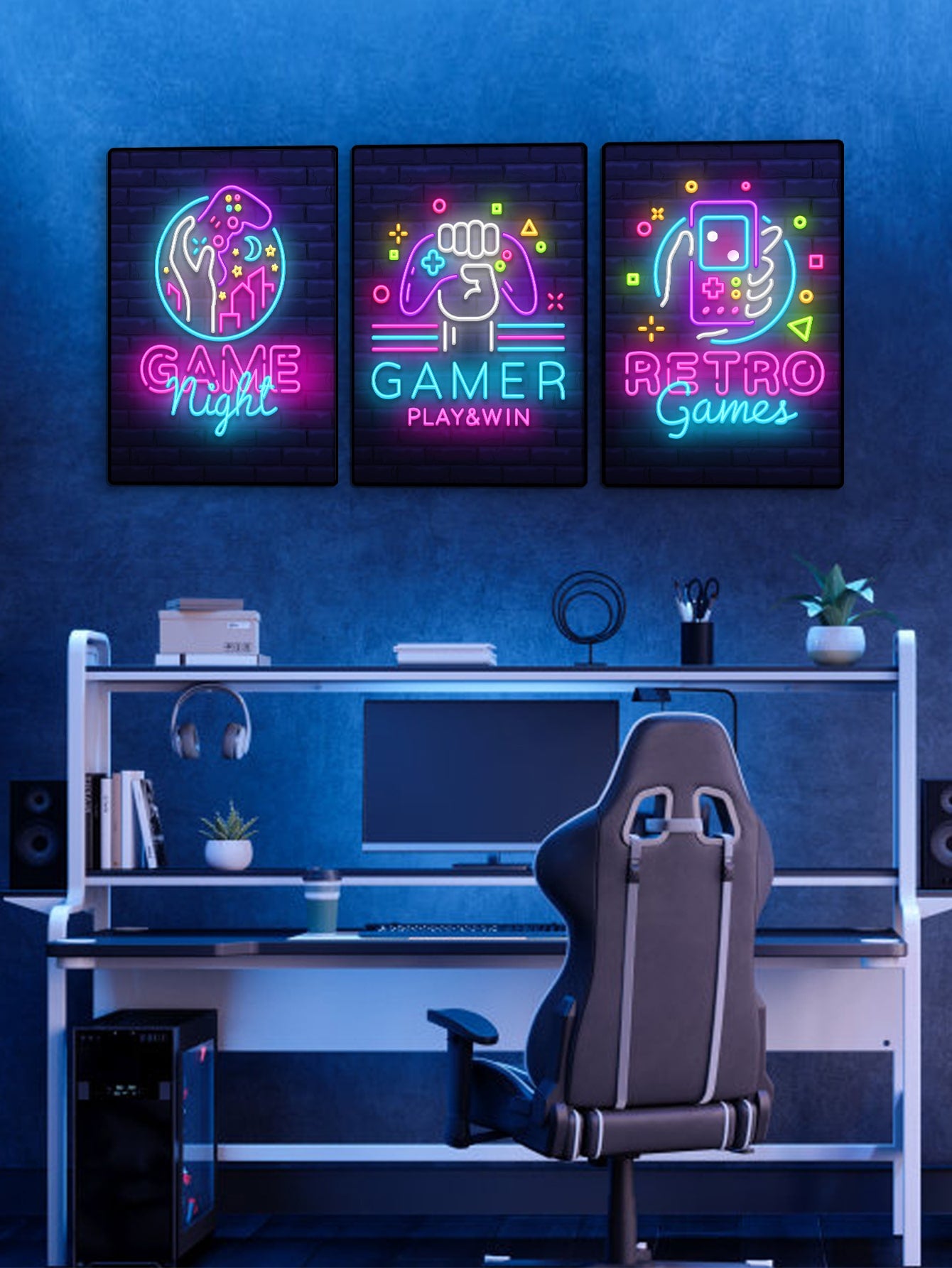 Retro Game Controller Graphic Unframed Poster 3pcs ShopOnlyDeal