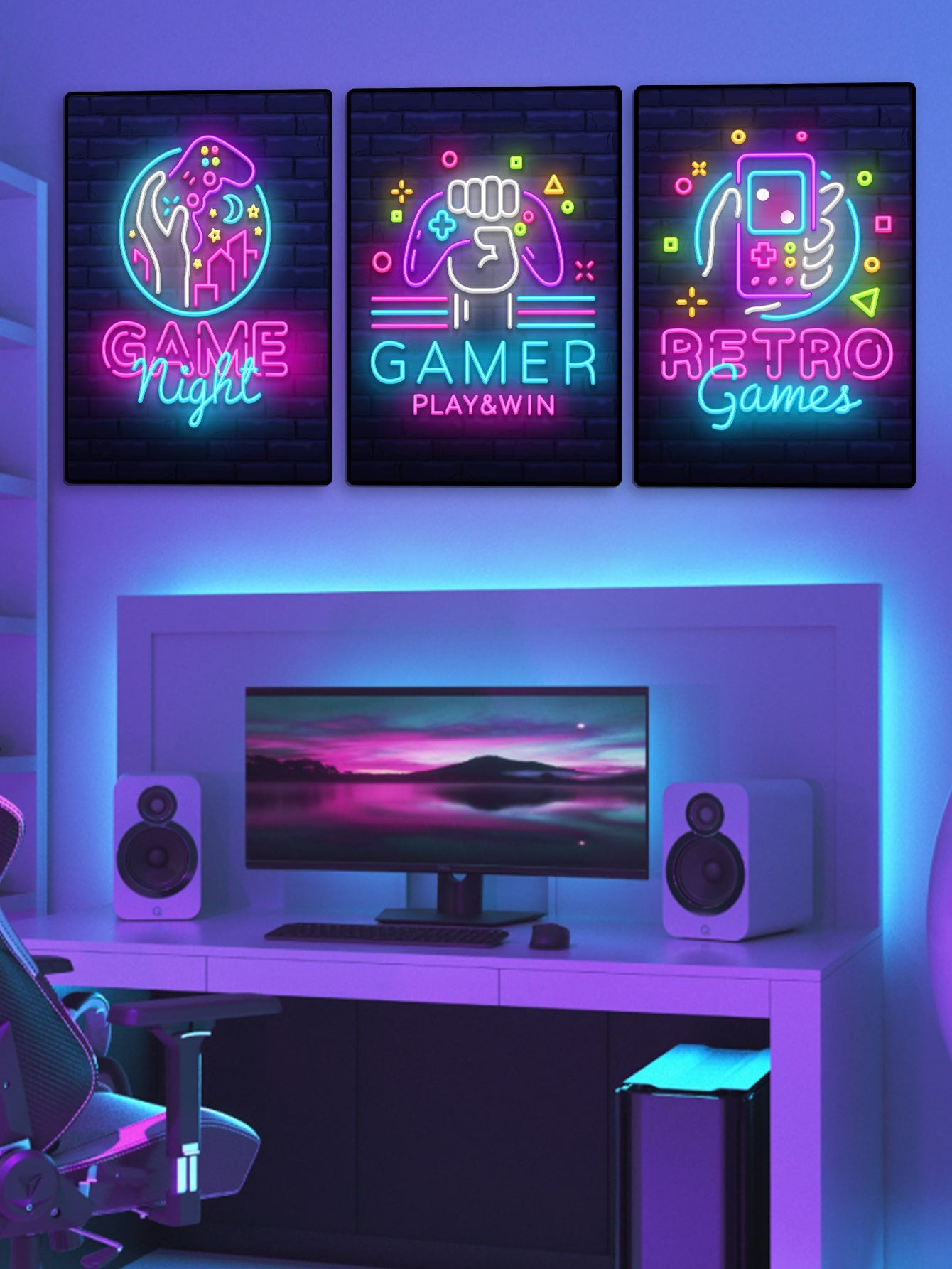 Retro Game Controller Graphic Unframed Poster 3pcs ShopOnlyDeal