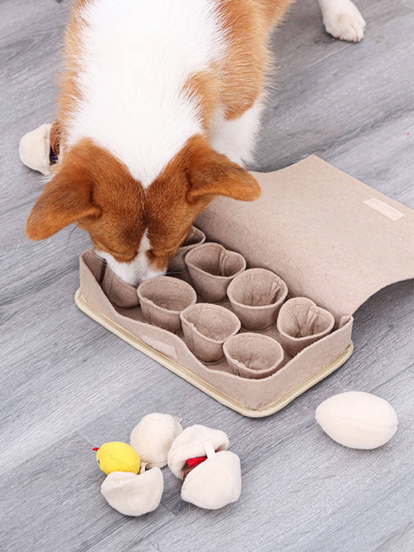 Slow Feeding For Dog Cartoon Egg and Chicken Design Pet Leaking Toy For Dogs Slow Feeding Mat Durable Dog Interactive Mat With Squeaky Puzzle Toys Plush Eggs Toys For Nose ShopOnlyDeal