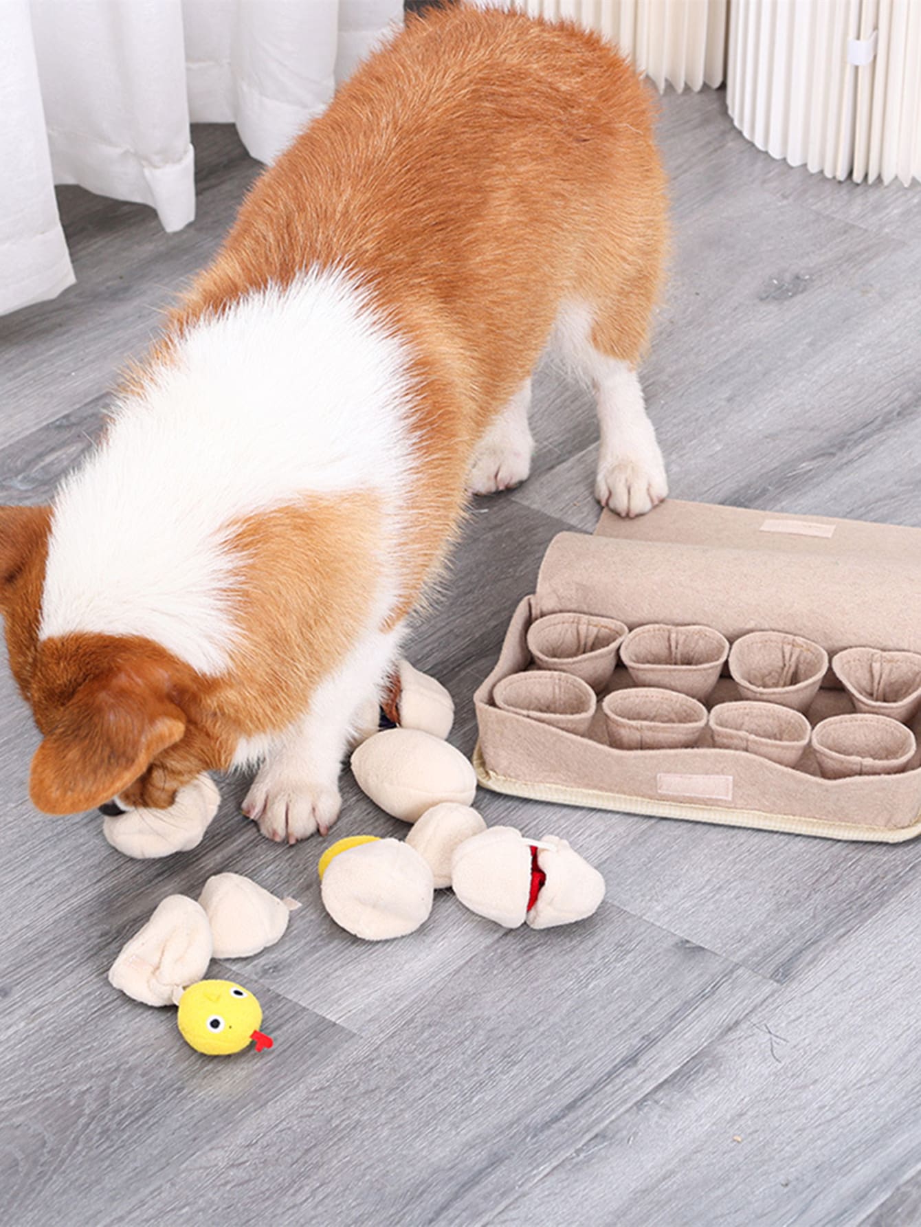 Slow Feeding For Dog Cartoon Egg and Chicken Design Pet Leaking Toy For Dogs Slow Feeding Mat Durable Dog Interactive Mat With Squeaky Puzzle Toys Plush Eggs Toys For Nose ShopOnlyDeal