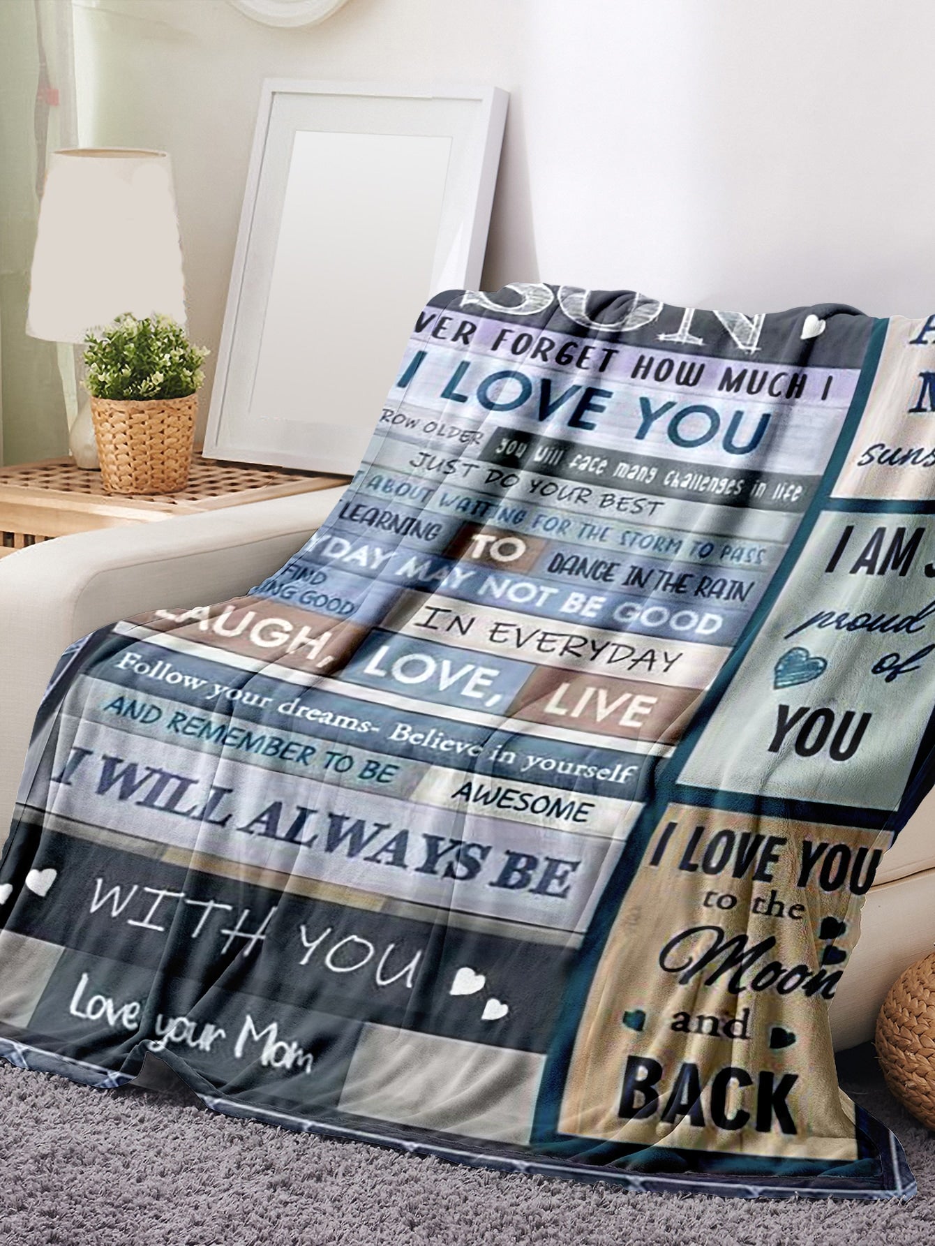 To My Son Blanket 1pc Print Throw Blanket, TO MY SON Flannel Blanket, Soft & Warm Bedding ShopOnlyDeal