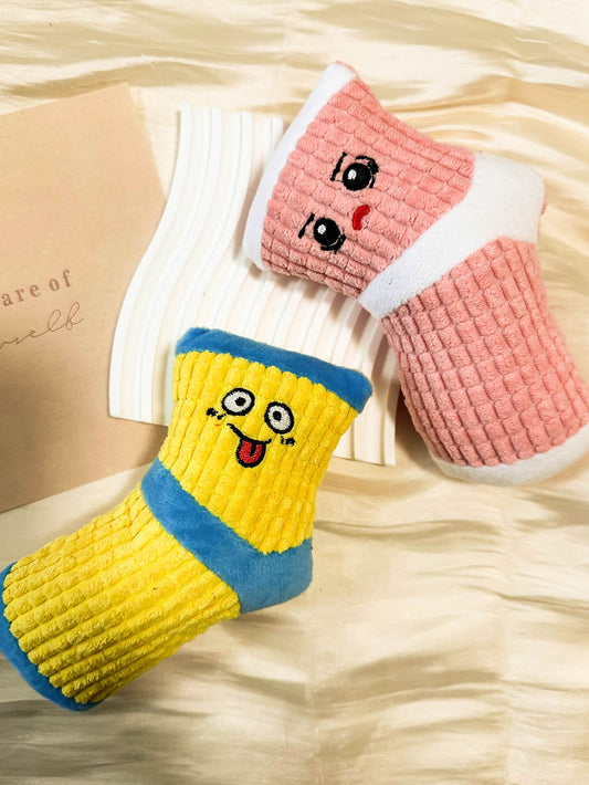 Dog Chew Expression Embroidered Socks Design Pet Chew Toy ShopOnlyDeal