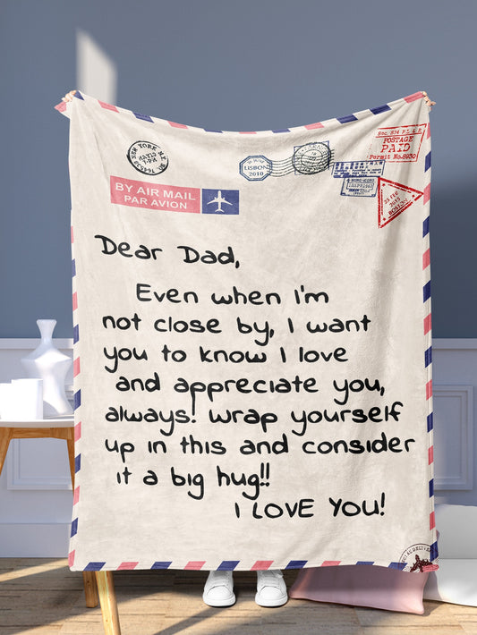 Father's Day Graphic Khaki Blanket, Modern Polyester Blanket For Bed,Father's Day, Home Decor, All Season ShopOnlyDeal