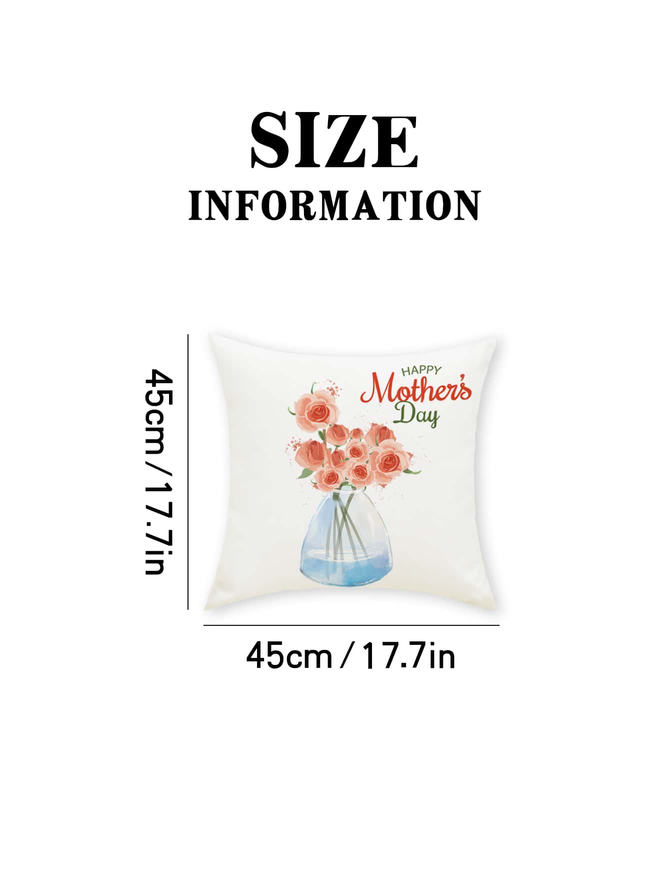 Mother's Day Flower Pattern Decorative Throw Pillow Case, Modern Flannelette Cushion Cover For Living Room, Home Decor, Mother's Day ShopOnlyDeal