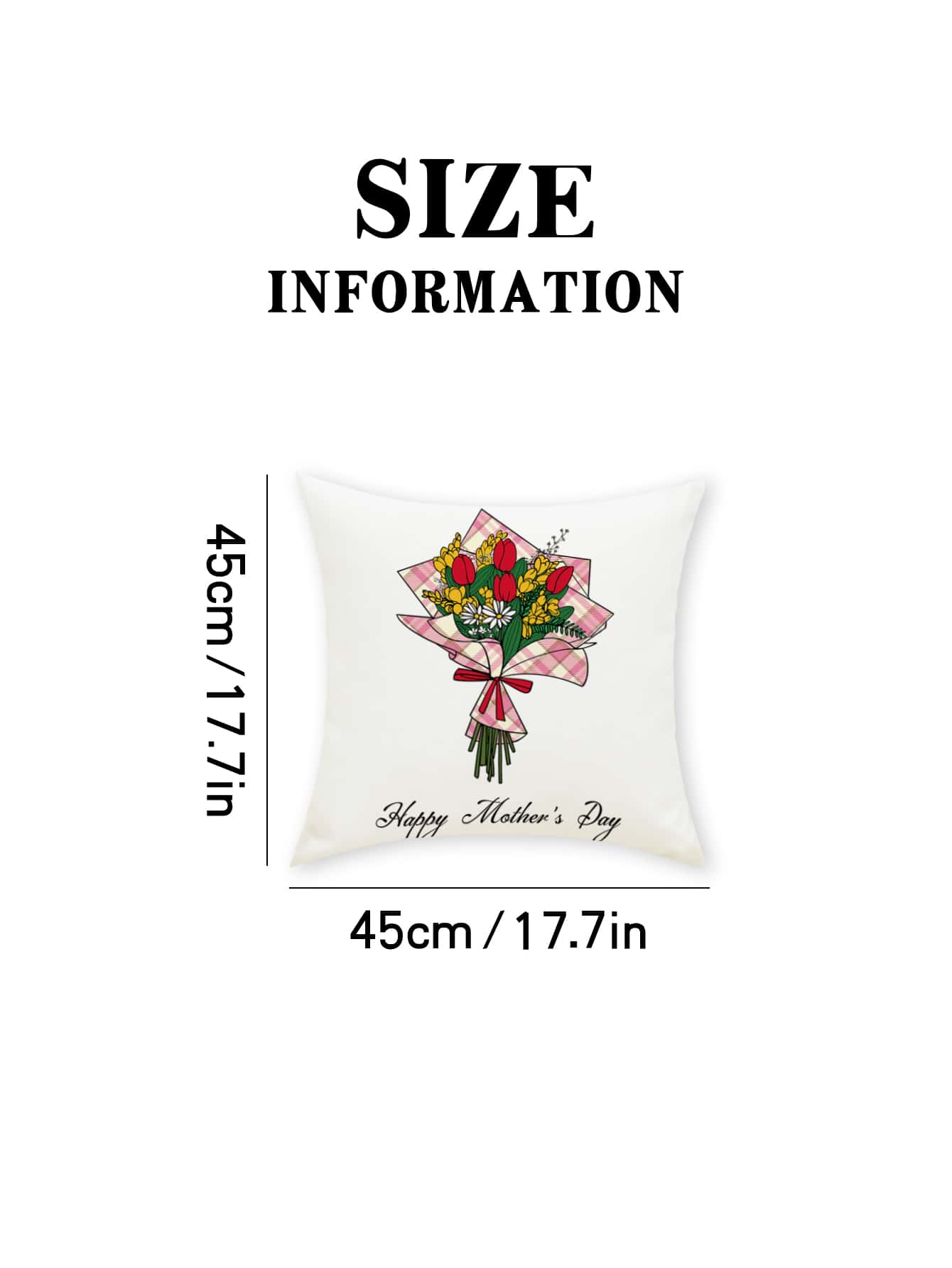 Mother's Day Flower Pattern Decorative Throw Pillow Case, Modern Flannelette Cushion Cover For Living Room, Home Decor, Mother's Day ShopOnlyDeal