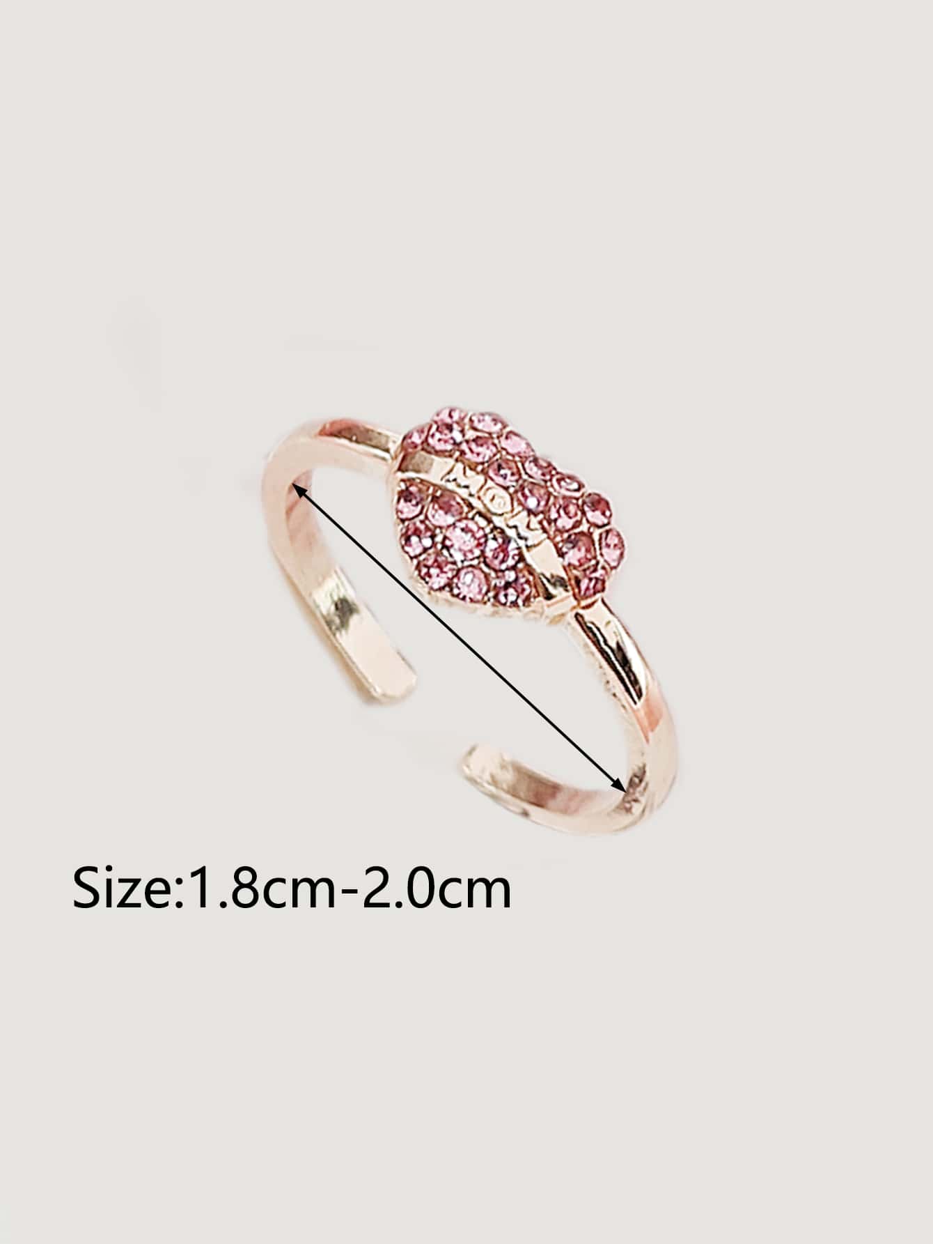 Sparkling Mother's Day Gift Rhinestone Heart Decor Cuff Ring, Surprise Your Mom ShopOnlyDeal