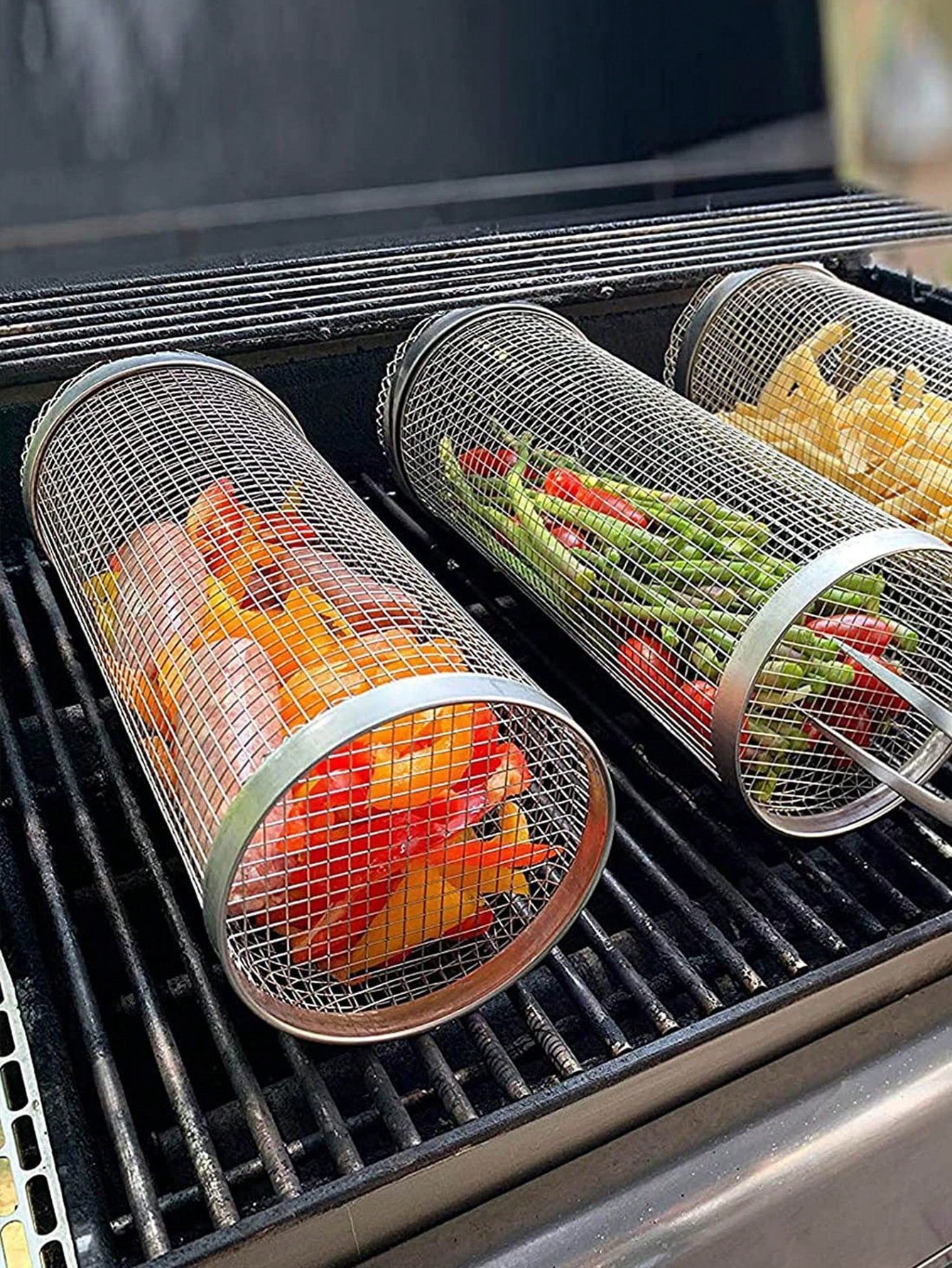 Grill with Ease: Stainless Steel Barbecue Grilling Basket for Outdoor Picnics (1pc) ShopOnlyDeal