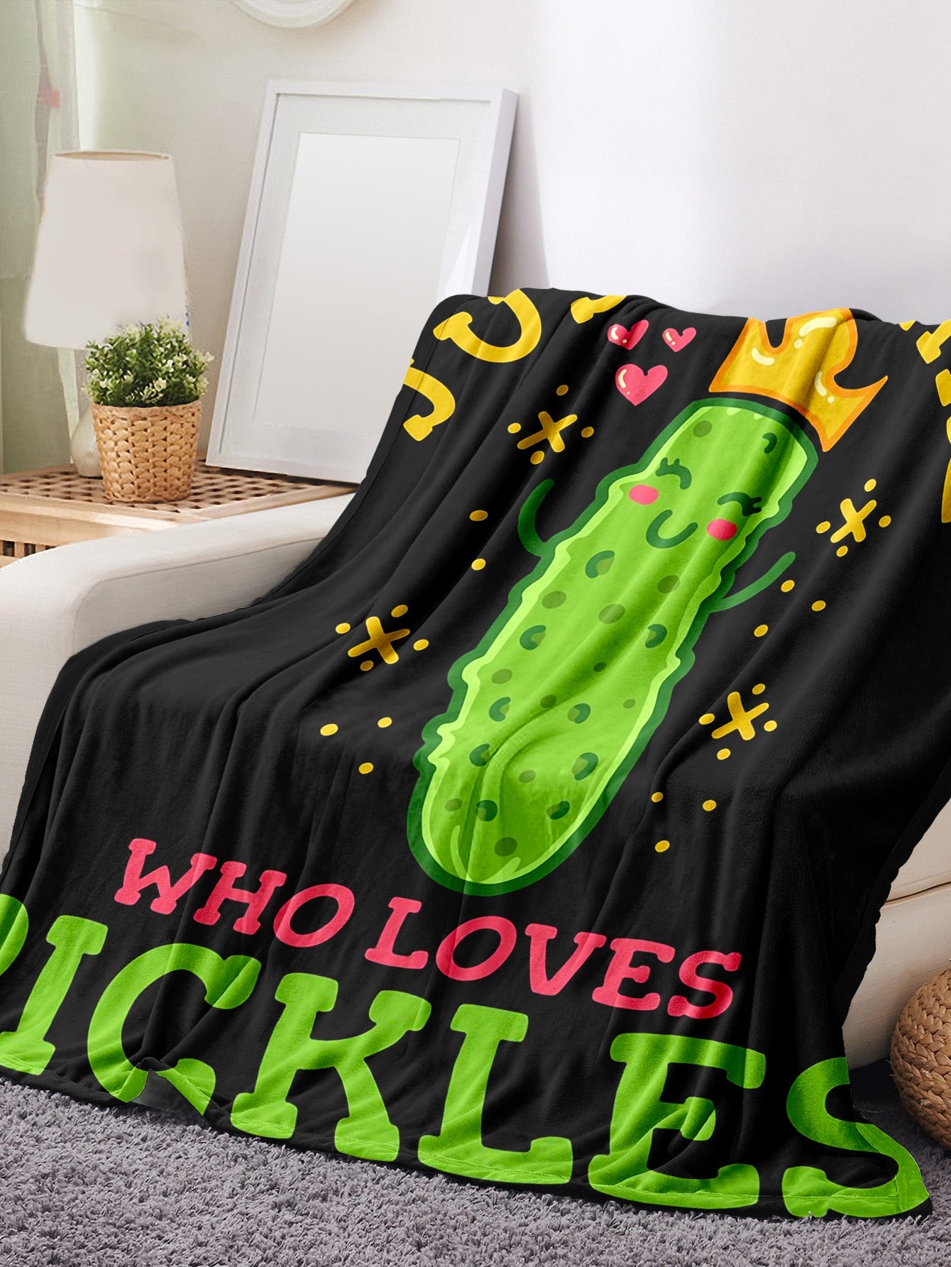 Pickles Blanket Cucumber Pattern Blankets, Soft Warm Cozy Sofa/bed Blanket, Suitable For Office Use, Birthday Gift Blanket ShopOnlyDeal