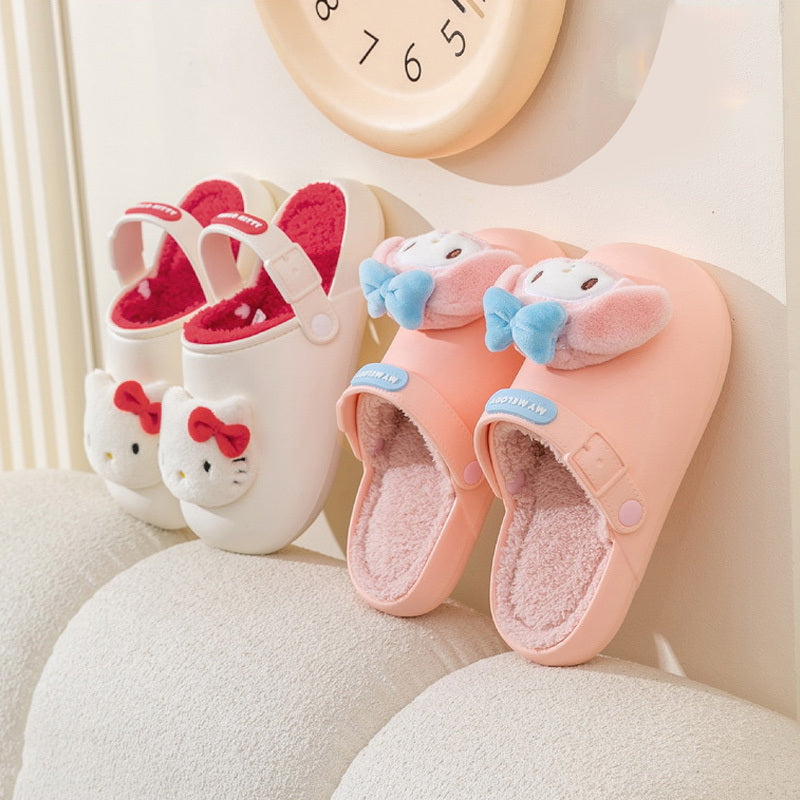 Kawaii Slippers Cute Cartoon Plus Fleece House Shoes For Girls, Comfortable Non Slip Soft Bottom Walking Shoes For Indoor, Autumn And Winter - Temu ShopOnlyDeal