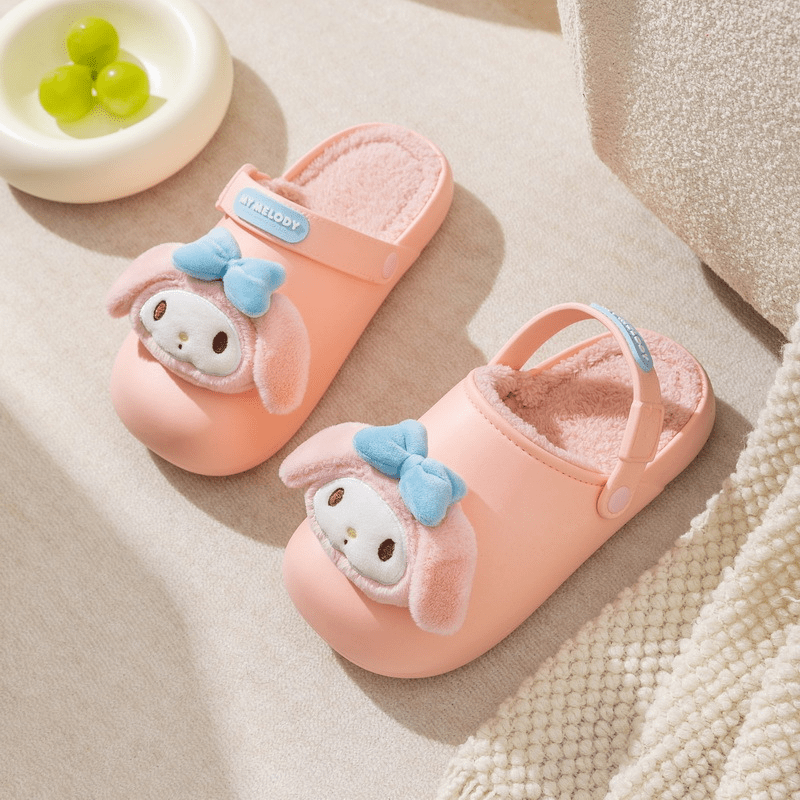 Kawaii Slippers Cute Cartoon Plus Fleece House Shoes For Girls, Comfortable Non Slip Soft Bottom Walking Shoes For Indoor, Autumn And Winter - Temu ShopOnlyDeal