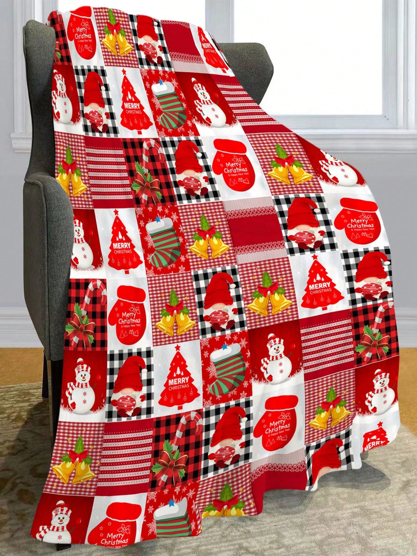 Christmas Super Soft Flannel Fleece Blanket With Personalized Christmas Design For Sofa, Bedroom, Gift, High-definition Printed Blanket, Suitable For Mom, Dad, Son, Daughter, Grandma, Grandpa, Multiple Sizes Available ShopOnlyDeal