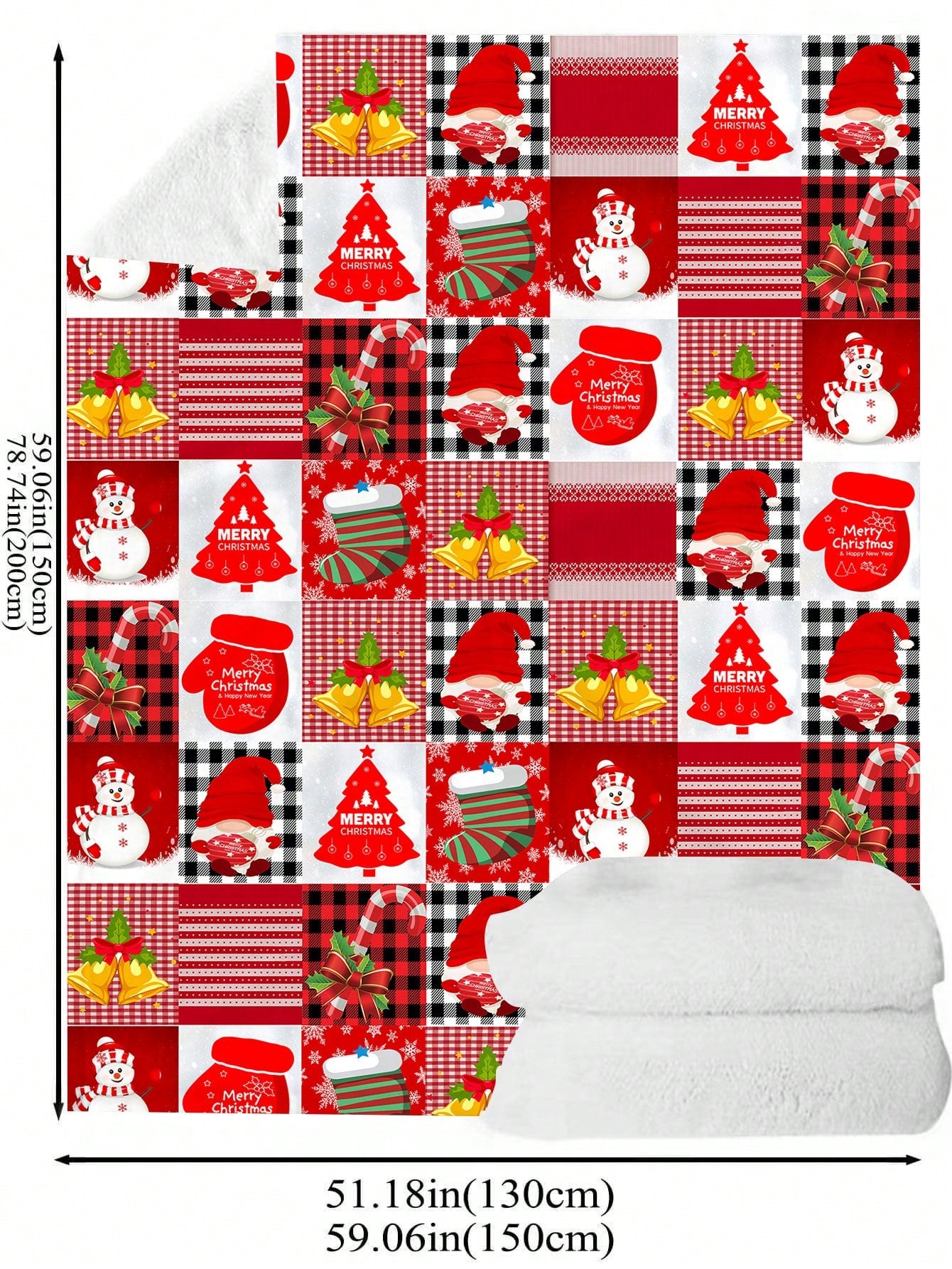 Christmas Super Soft Flannel Fleece Blanket With Personalized Christmas Design For Sofa, Bedroom, Gift, High-definition Printed Blanket, Suitable For Mom, Dad, Son, Daughter, Grandma, Grandpa, Multiple Sizes Available ShopOnlyDeal