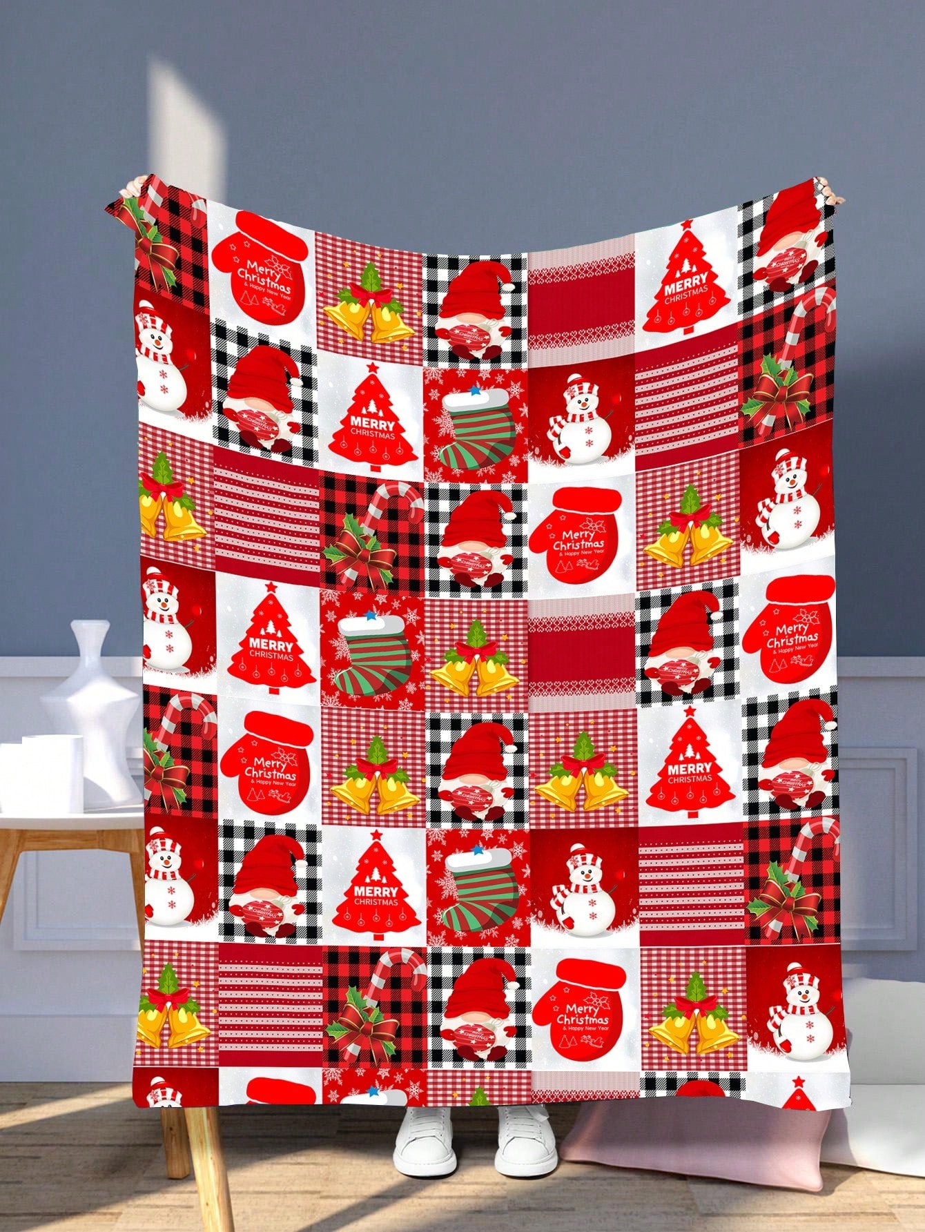 Christmas Super Soft Flannel Fleece Blanket With Personalized Christmas Design For Sofa, Bedroom, Gift, High-definition Printed Blanket, Suitable For Mom, Dad, Son, Daughter, Grandma, Grandpa, Multiple Sizes Available ShopOnlyDeal