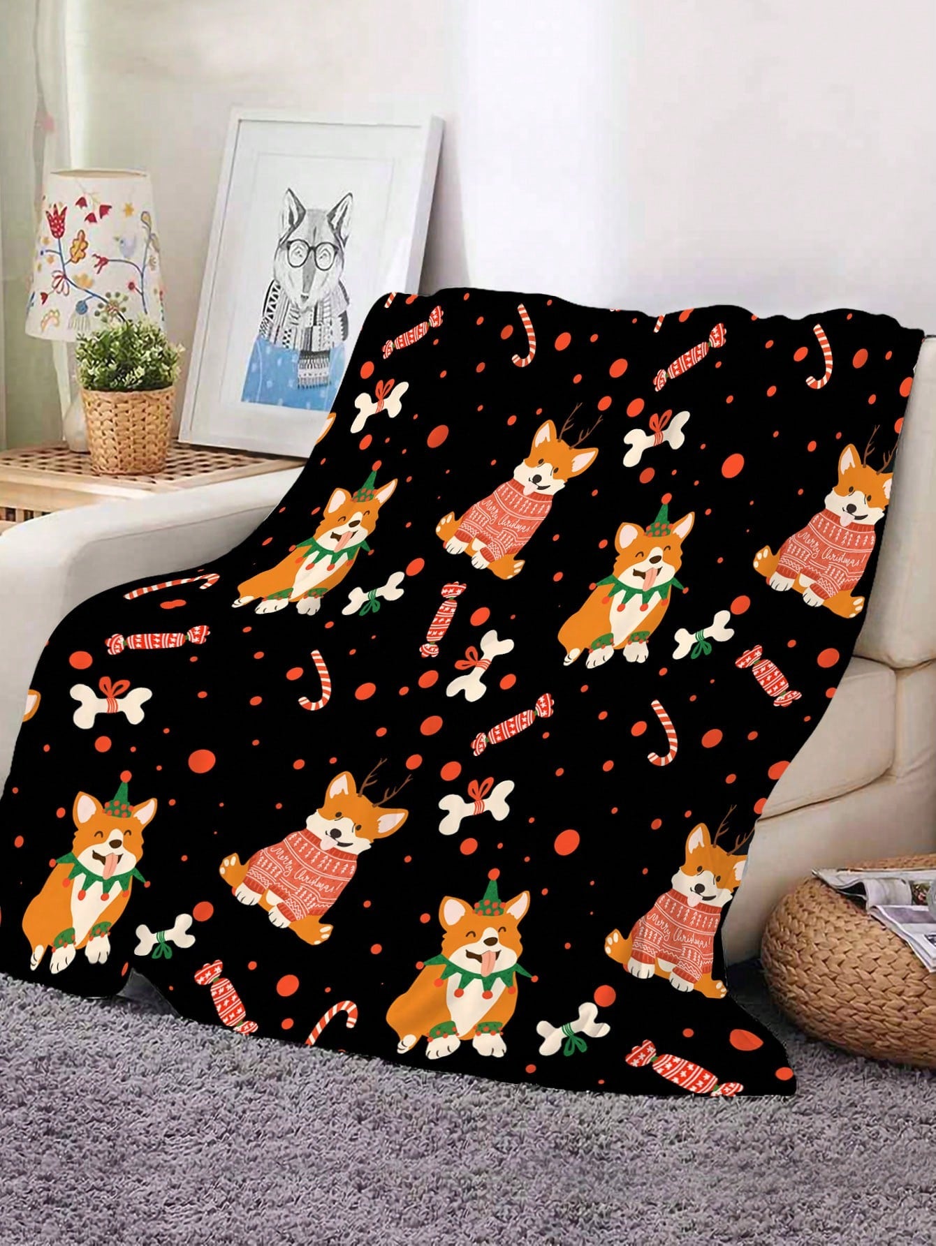 Christmas Super Soft Flannel Fleece Blanket With Personalized Christmas Design For Sofa, Bedroom, Gift, High-definition Printed Blanket, Suitable For Mom, Dad, Son, Daughter, Grandma, Grandpa, Multiple Sizes Available ShopOnlyDeal