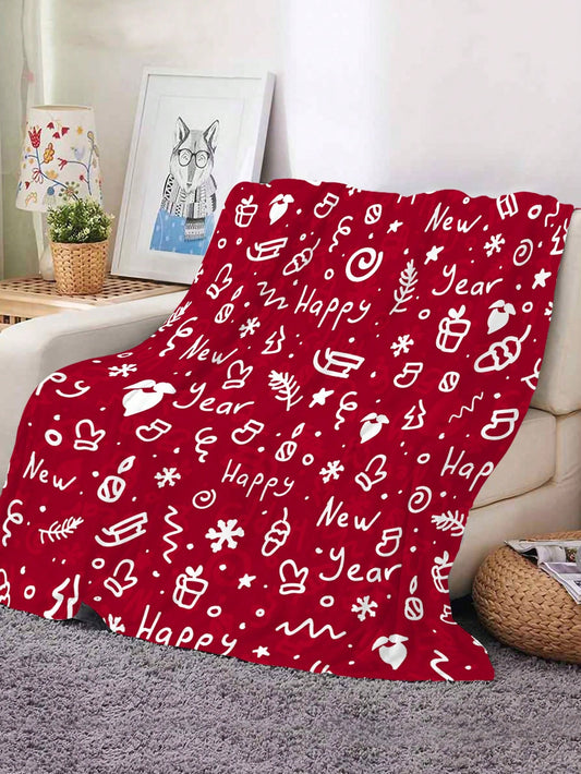 Christmas Super Soft Flannel Fleece Blanket With Personalized Christmas Design For Sofa, Bedroom, Gift, High-definition Printed Blanket, Suitable For Mom, Dad, Son, Daughter, Grandma, Grandpa, Multiple Sizes Available ShopOnlyDeal