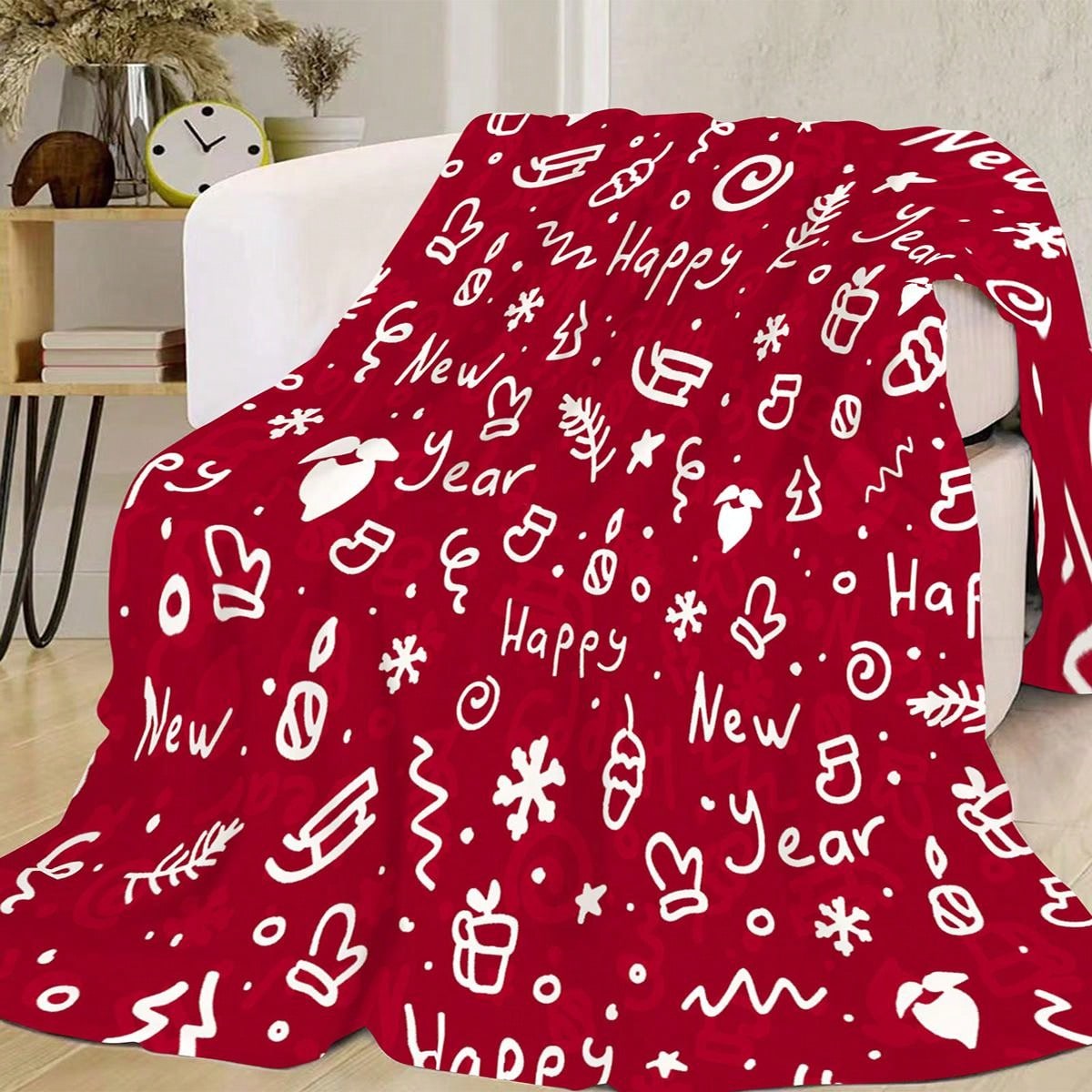 Christmas Super Soft Flannel Fleece Blanket With Personalized Christmas Design For Sofa, Bedroom, Gift, High-definition Printed Blanket, Suitable For Mom, Dad, Son, Daughter, Grandma, Grandpa, Multiple Sizes Available ShopOnlyDeal