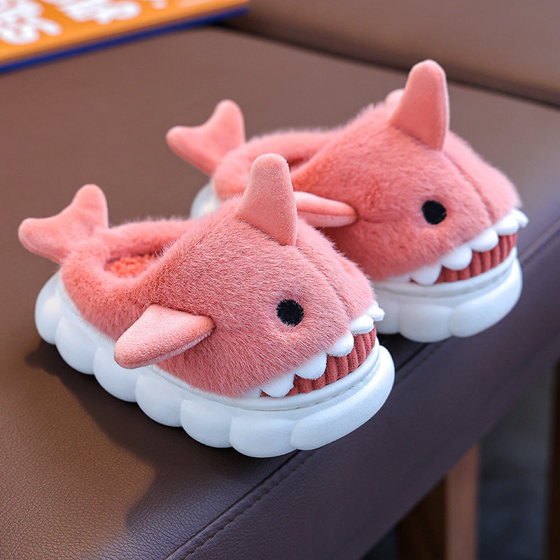 Cute Cartoon Shark Furry Warm House Shoes For Boys, Comfortable Non Slip Soft Bottom Walking Shoes For Indoor, Winter - Temu ShopOnlyDeal