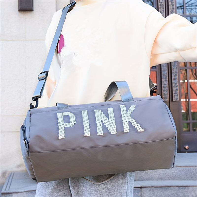 Pink Duffle Bag Large Capacity Travel Storage Bag Portable Duffel Bag Casual Sports Bag With Shoes Compartment | Free Shipping For New Users | Temu ShopOnlyDeal