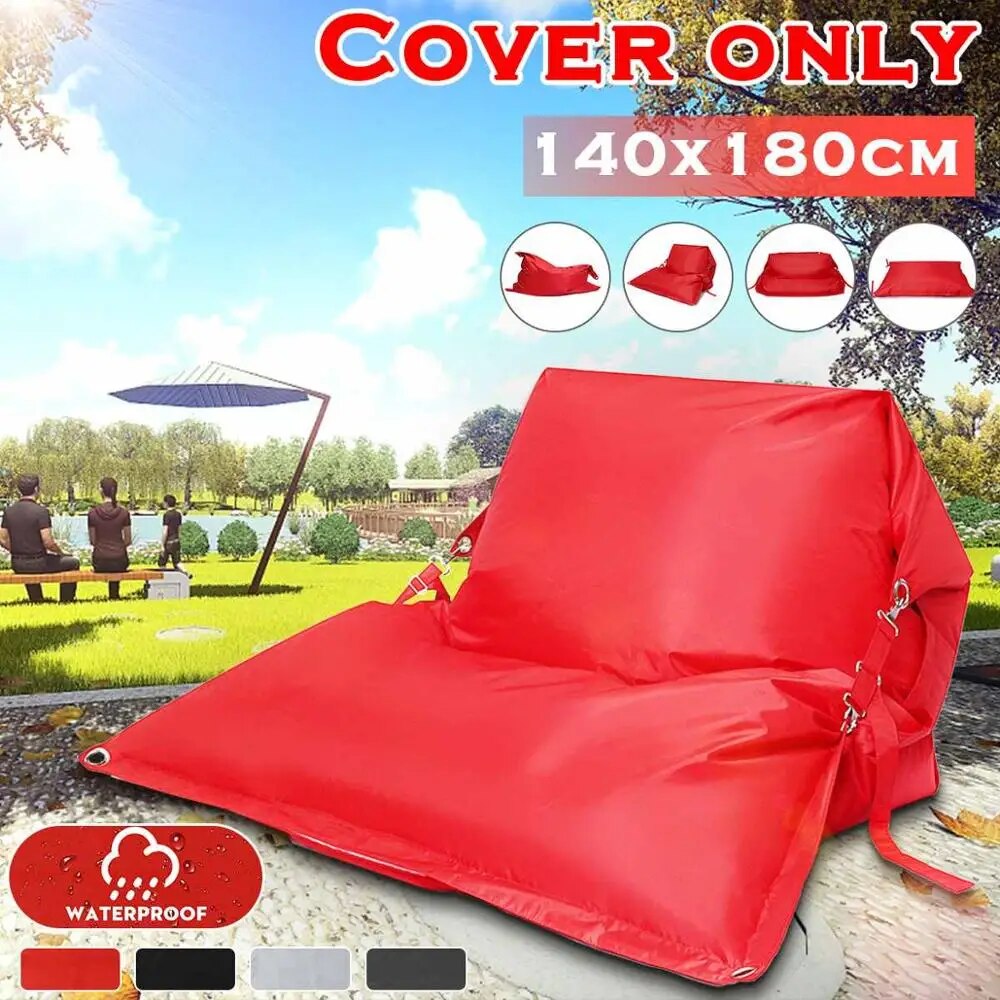 Waterproof Bean Bag Sofa Cover 180cm Chairs NO Filler Adjustable 420D Oxford Lounger Seat Bean Bag Puff Couch Tatami Home Outdoor ShopOnlyDeal