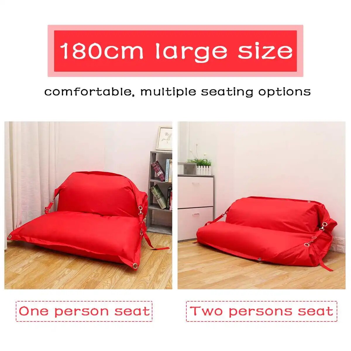 Waterproof Bean Bag Sofa Cover 180cm Chairs NO Filler Adjustable 420D Oxford Lounger Seat Bean Bag Puff Couch Tatami Home Outdoor ShopOnlyDeal