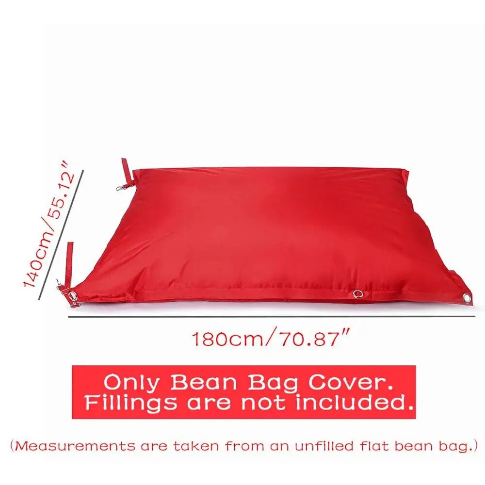 Waterproof Bean Bag Sofa Cover 180cm Chairs NO Filler Adjustable 420D Oxford Lounger Seat Bean Bag Puff Couch Tatami Home Outdoor ShopOnlyDeal