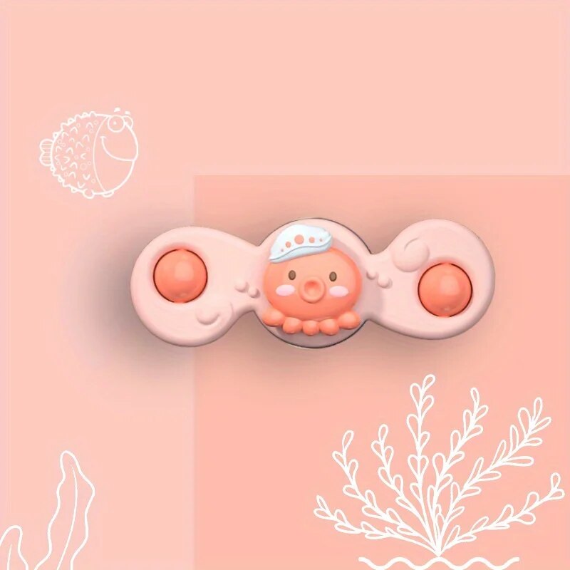 Baby Cartoon 1PC  Sea Animal Spinners Toy ABS Suction Cup Spinning Top Gyro Stress Reliever Kids Bath Toys ShopOnlyDeal