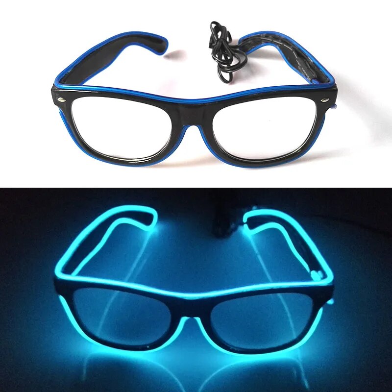 1PC Light Up LED Glasses Glow Sunglasses EL Wire Neon Glasses Glow in The Dark Party Supplies Neon Party Favors for Kids Adults - ShopOnlyDeal