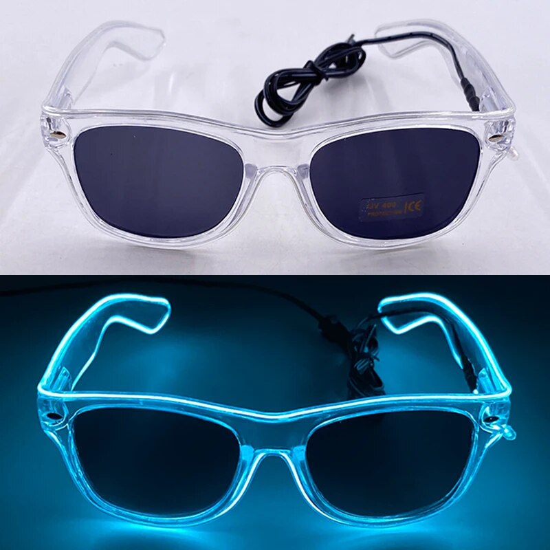 1PC Light Up LED Glasses Glow Sunglasses EL Wire Neon Glasses Glow in The Dark Party Supplies Neon Party Favors for Kids Adults - ShopOnlyDeal