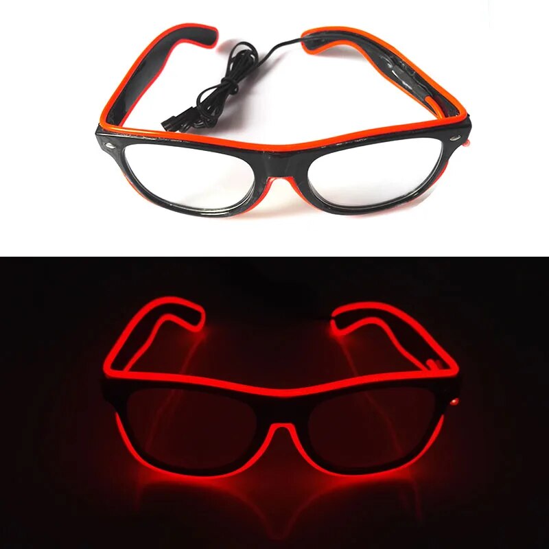 1PC Light Up LED Glasses Glow Sunglasses EL Wire Neon Glasses Glow in The Dark Party Supplies Neon Party Favors for Kids Adults - ShopOnlyDeal