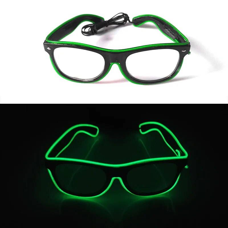 1PC Light Up LED Glasses Glow Sunglasses EL Wire Neon Glasses Glow in The Dark Party Supplies Neon Party Favors for Kids Adults - ShopOnlyDeal