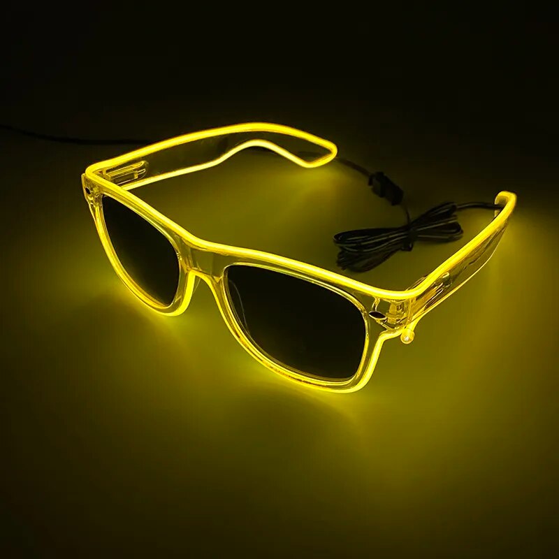 1PC Light Up LED Glasses Glow Sunglasses EL Wire Neon Glasses Glow in The Dark Party Supplies Neon Party Favors for Kids Adults - ShopOnlyDeal