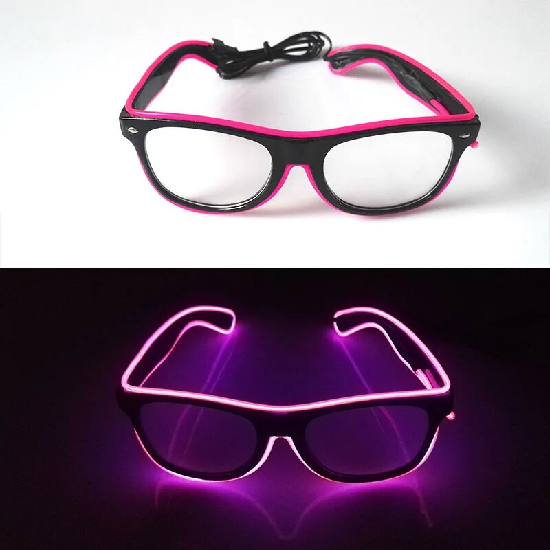 1PC Light Up LED Glasses Glow Sunglasses EL Wire Neon Glasses Glow in The Dark Party Supplies Neon Party Favors for Kids Adults - ShopOnlyDeal