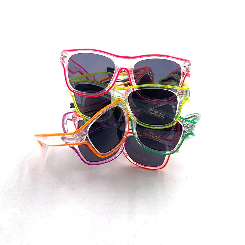 1PC Light Up LED Glasses Glow Sunglasses EL Wire Neon Glasses Glow in The Dark Party Supplies Neon Party Favors for Kids Adults - ShopOnlyDeal