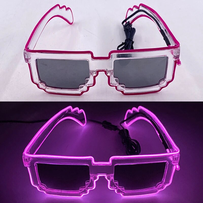 1PC Light Up LED Glasses Glow Sunglasses EL Wire Neon Glasses Glow in The Dark Party Supplies Neon Party Favors for Kids Adults - ShopOnlyDeal