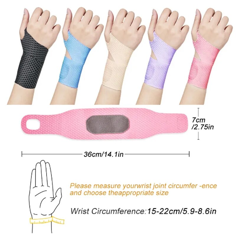 Adjustable Wristbands Safety Wrist Support Bracer Gym Sports Wristband Carpal Protector Breathable Injury Wrap Band Strap ShopOnlyDeal