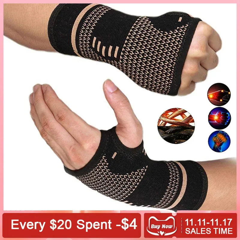 Compression Wrist Brace 1pcs with Pressure Belt Sport Protection Wristband Knitting Pressurized Wrist Palm Brace Bandage Support ShopOnlyDeal