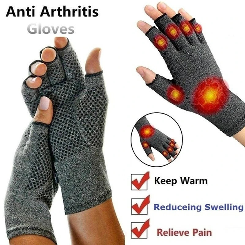 1Pair Winter Compression Arthritis Gloves Rehabilitation Fingerless Gloves Anti Arthritis Therapy Gloves Wrist Support Wristband ShopOnlyDeal