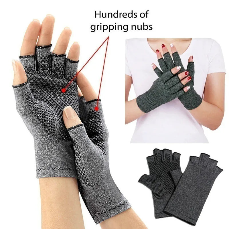 1Pair Winter Compression Arthritis Gloves Rehabilitation Fingerless Gloves Anti Arthritis Therapy Gloves Wrist Support Wristband ShopOnlyDeal