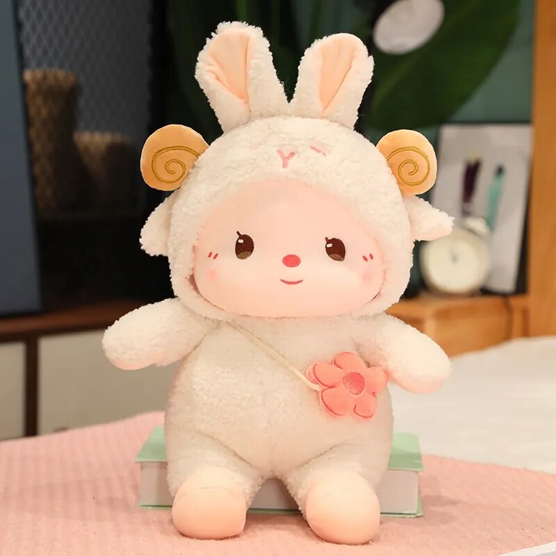 Cute Rabbit Turn Into Plush Toys 1 Pcs 30/40/50cm Cartoon Stuffed Dolls Girl Sleeping Sit Pillow ShopOnlyDeal