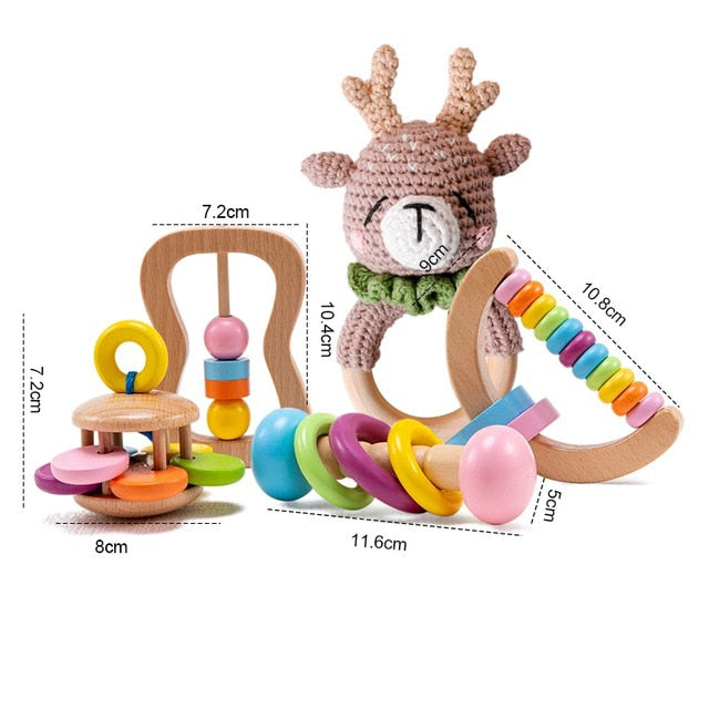 1Set Bath Toys Set Kid Swaddle Wrap Baby Milestones Brush Rattle Bracelet Bibs Photography Supplies Birth Gift Product Baby Item ShopOnlyDeal