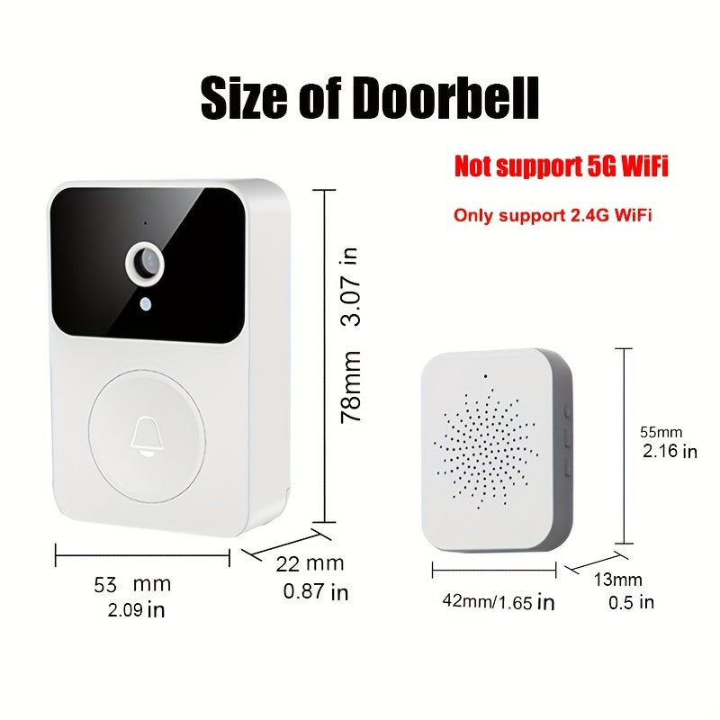Doorbell Camera Wireless,intelligent Visual Doorbell Home Intercom Hd Night Vision Wifi Rechargeable Security Door Doorbell,two-way Calls,photo,recording,app Control,voice Change Function (white) Build-in Battery - Temu ShopOnlyDeal